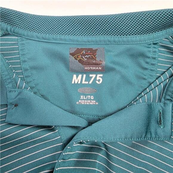 Greg Norman ML75 Polo Shirt Men's XL Green Striped Short Sleeve Stretch - Picture 4 of 8